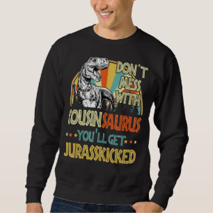 Mens Retro Cousinsaurus Dinosaur Rex Vintage Fathe Sweatshirt