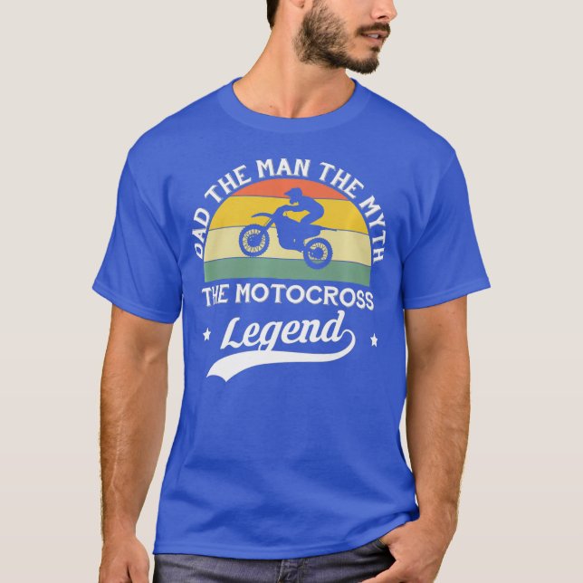 Mens Retro Dad The Man The Myth Dirt Bike Riding T-Shirt (Front)