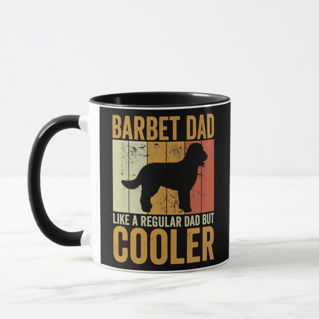 Mens Retro Fathers Day Barbet Dad Dog Owner  Mug (Left)