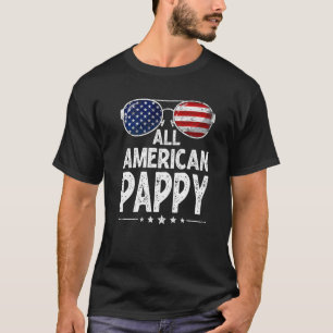 Mens Retro Father's Day Family All American Pappy  T-Shirt