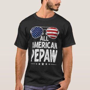 Mens Retro Father's Day Family All American Pepaw  T-Shirt