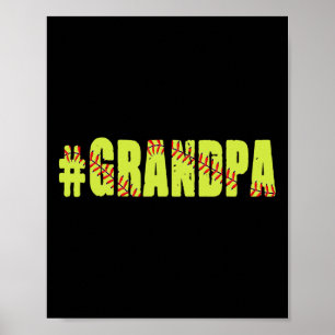 Mens Retro Fathers Day Men Softll Grandpa Softll P Poster