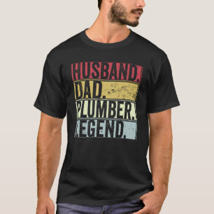 Mens Retro Husband Dad Plumber Legend For Father T-Shirt