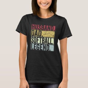 Mens Retro Husband Dad Softball Legend   For Fathe T-Shirt