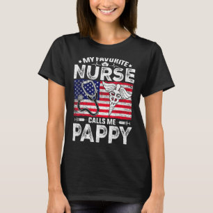 Mens Retro Men My Favourite Nurse Calls Me Pappy P T-Shirt