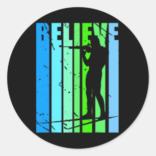 Mens Retro Mens Biathlon Target Shooting Gun Ski S Classic Round Sticker