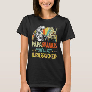 Mens Retro Papasaurus Dinosaur Rex Vintage Father' T-Shirt