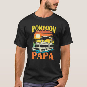 Mens Retro Pontoon Papa  Boat Owner  Grandpa Dad R T-Shirt
