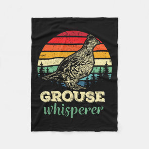 Mens Retro Ruffed Grouse Whisperer Bird Hunting Bi Fleece Blanket