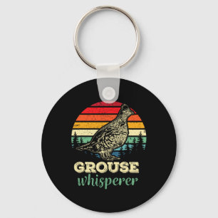 Mens Retro Ruffed Grouse Whisperer Bird Hunting Bi Keychain