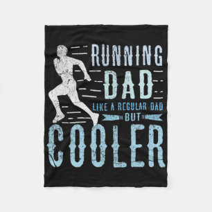 Mens Retro Running Dad Apparel Father's Day Birthd Fleece Blanket