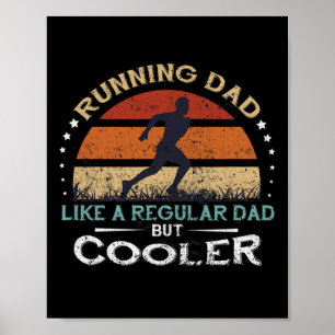 Mens Retro Running Dad Apparel Father's Day Birthd Poster