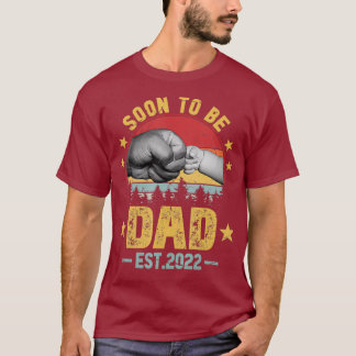 Mens Retro Soon To Be Dad Est 2022 First Dad T-Shirt