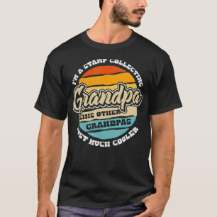 Mens Retro Stamp Collecting Grandpa Funny Postal S T-Shirt