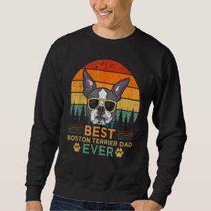 Mens Retro Style Best Boston Terrier Dad Ever Fath Sweatshirt