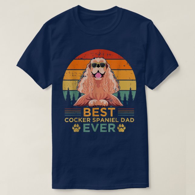 Mens Retro Style Best Cocker Spaniel Dad Ever Fath T-Shirt (Design Front)