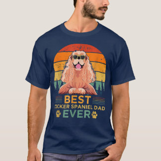 Mens Retro Style Best Cocker Spaniel Dad Ever Fath T-Shirt