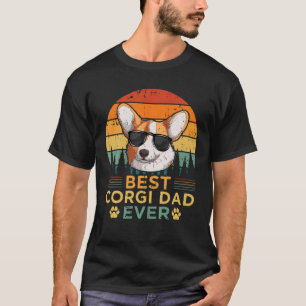 Mens Retro Style Best Corgi Dad Ever Father's Day T-Shirt