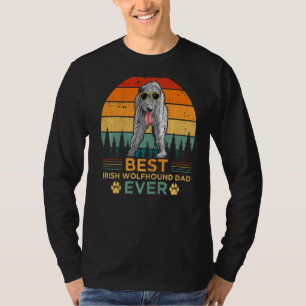 Mens Retro Style Best Irish Wolfhound Dad Ever Fat T-Shirt