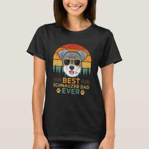 Mens Retro Style Best Schnauzer Dad Ever Father's  T-Shirt