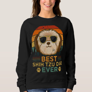 Mens Retro Style Best Shih Tzu Dad Ever Father's D Sweatshirt