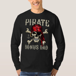 Mens Retro Style Skull Skeleton Pirate Bonus Dad F T-Shirt