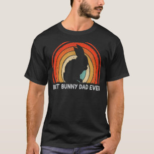 Mens Retro Style Vintage Best Bunny Dad Ever Fathe T-Shirt