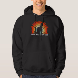 Mens Retro Style Vintage Best Siamese Cat Dad Ever Hoodie