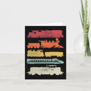 Mens Retro Trains Lovers Vintage Railroad Train Ch Card