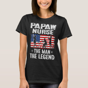 Mens Retro Us Flag Father's Day Papaw Nurse The Le T-Shirt