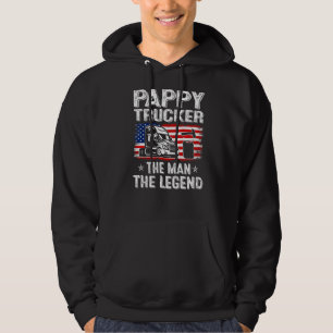 Mens Retro Us Flag Father's Day Pappy Trucker The Hoodie