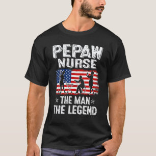 Mens Retro Us Flag Father's Day Pepaw Nurse The Le T-Shirt