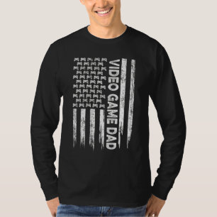 Mens Retro Usa American Flag Video Game Dad Patrio T-Shirt