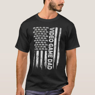 Mens Retro Usa American Flag Video Game Dad Patrio T-Shirt