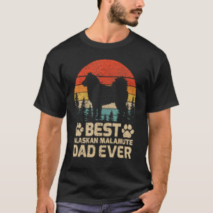 Mens Retro Vintage Best Alaskan Malamute Dad Ever  T-Shirt