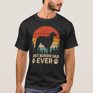 Mens Retro Vintage Best Borzoi Dad Ever Father's D T-Shirt