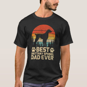 Mens Retro Vintage Best Brittany Spaniel Dad Ever  T-Shirt