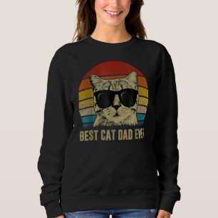 Mens Retro Vintage Best Cat Dad Ever Cat Daddy Fa Sweatshirt
