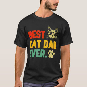 Mens Retro Vintage Best Cat Dad Ever  Cat Daddy Fa T-Shirt