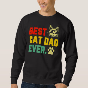 Mens Retro Vintage Best Cat Dad Ever Cat Daddy Sweatshirt