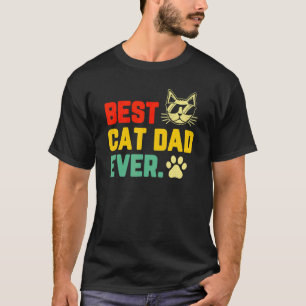 Mens Retro Vintage Best Cat Dad Ever Cat Daddy T-Shirt