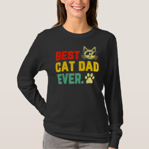 Mens Retro Vintage Best Cat Dad Ever  Cat Daddy T-Shirt