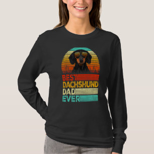 Mens Retro Vintage Best Dachshund Dad Ever Fathers T-Shirt
