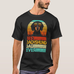 Mens Retro Vintage Best Dachshund Dad Ever Fathers T-Shirt