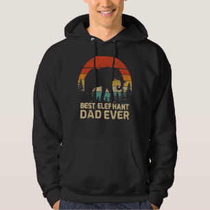 Mens Retro Vintage Best Elephant Dad Ever Father's Hoodie