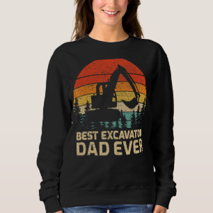 Mens Retro Vintage Best Excavator Dad Ever Father' Sweatshirt
