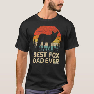 Mens Retro Vintage Best Fox Dad Ever Father's Day T-Shirt