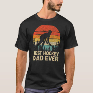 Mens Retro Vintage Best Hockey Dad Ever Father's D T-Shirt
