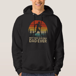 Mens Retro Vintage Best Track And Field Dad Ever F Hoodie