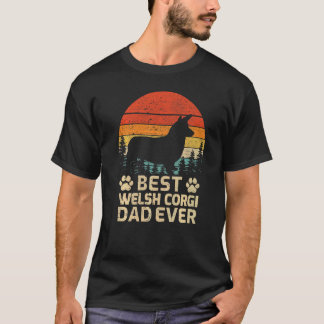 Mens Retro Vintage Best Welsh Corgi Dad Ever Fathe T-Shirt